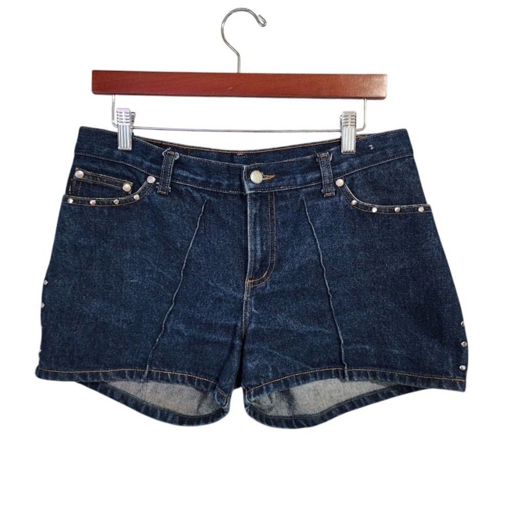WATCH LA USA Vintage 90s Studded Denim Shorts Dark Wash Size 11/12